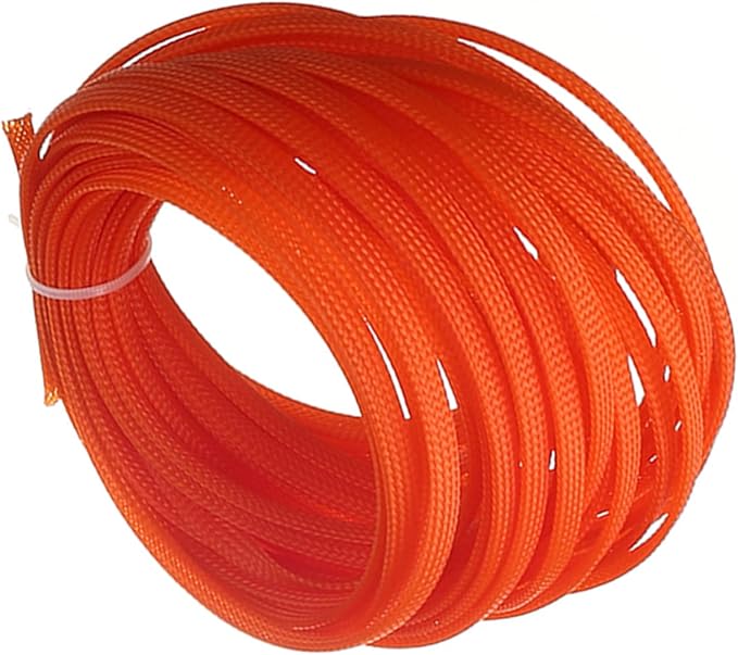 Aicosineg 32.8FT Cable Sleeve PET Braid Cable Sleeving Flexible Wire Mesh Sleeve Wire Braided Protective Sleeve for Cable Solid Tube Power Cord Protection Flame Retardant Cable Manage Orange