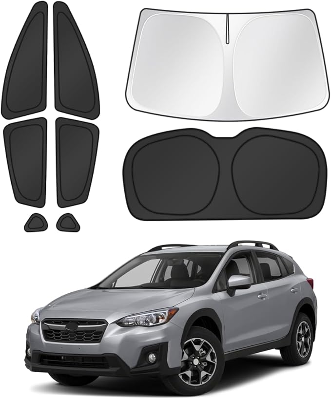Canvcle Window Shades for 2018-2023 Subaru Crosstrek Accessories Windshield Sun Shade Side Rear Window Covers Sunshade Sun Visor Shield Privacy Protection for Camping Keep Vehicle Cool Black 8PCS