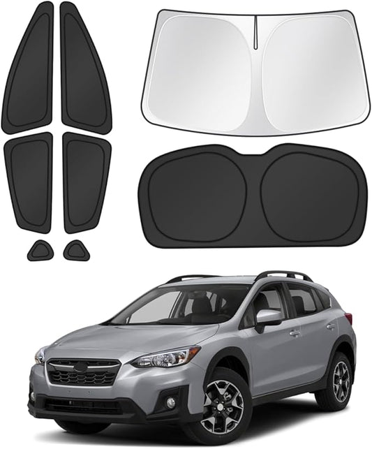 Canvcle Window Shades for 2018-2023 Subaru Crosstrek Accessories Windshield Sun Shade Side Rear Window Covers Sunshade Sun Visor Shield Privacy Protection for Camping Keep Vehicle Cool Black 8PCS