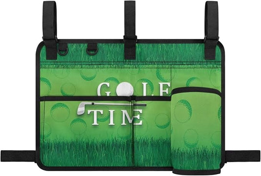 Golf Cart Storage Bag Non-Slip Golf Cart Rear Seat Organizer with 4 Pocket for Ezgo Yamaha Club Car and Other 2-Seat Golfs Carts