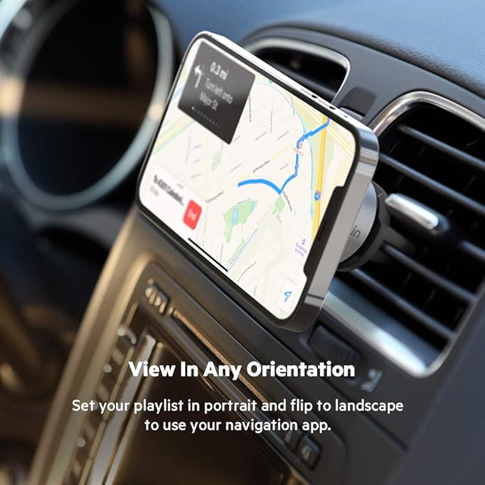 Belkin MagSafe Vent Mount Pro - MagSafe Compatible Phone Mount for Car - Wireless Magnetic Phone Holder Mount for iPhone 17, iPhone 16, 15, Pixel 10, & More - Car Accessories (Certified Refurbished)