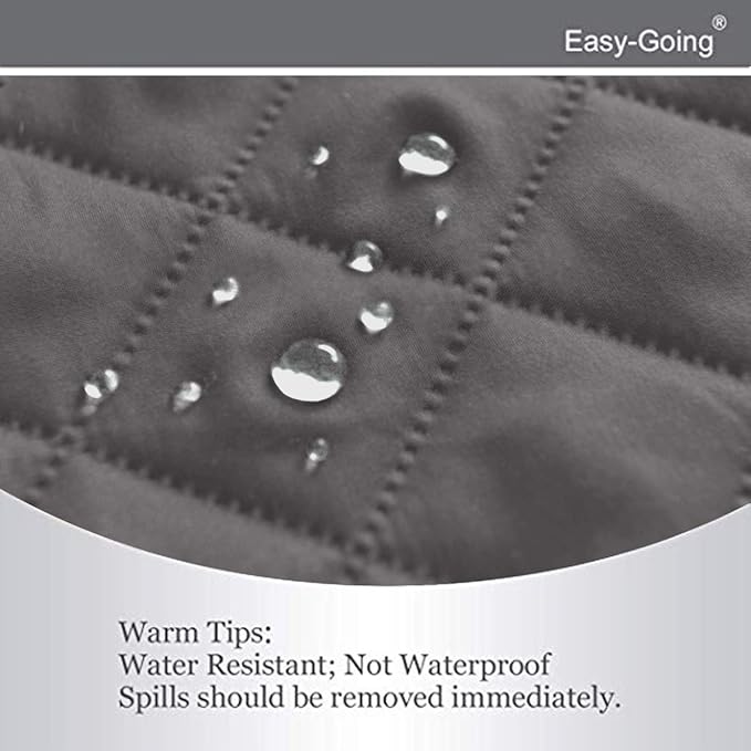 Easy-Going Reversible Oversized Couch Cover for 3 Cushion Couch Sofa Cover for Dogs Water Resistant Furniture Protector Cover with Foam Sticks for Pet (Oversized Sofa, Gray/Ivory)