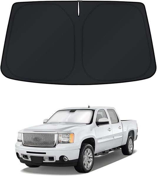 KUST Windshield Sun Shade for Chevrolet Silverado/GMC Sierra 2007-2011 2012 2013 Window Accessories Shade Sun Visor Cover Foldable Block UV Rays