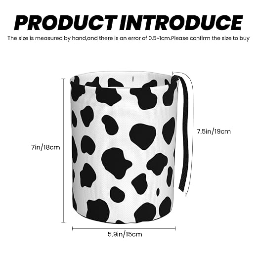 Black and White Cow Pattern Car Trash Can Leak Proof Hanging Waterproof Garbage Can Multipurpose Trash Bin for Car SUV Front Seat Headrest Collapsible and Portable Storage Pocket