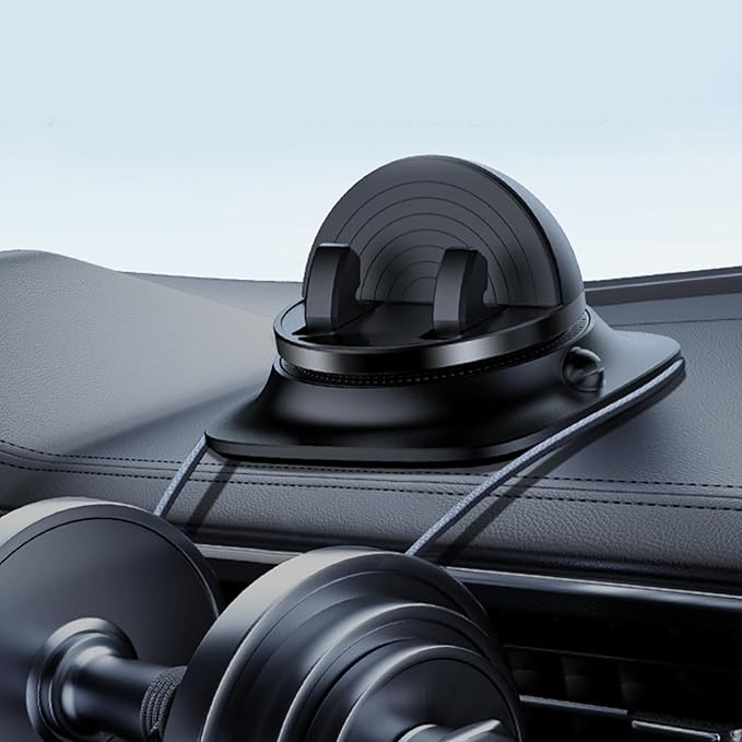 Dashboard Phone Holder, Car Mount Stand, 3.82 Inch Organizer with Cable Feature, Adjustable Non-Slip Base with Secure Build, Navigation Gear for Driving, Travel Accessories for Smartphone Tablet Truck