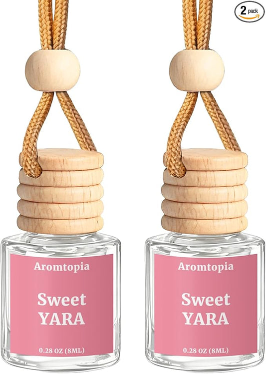 Car Air Fresheners, Hanging Car Essential Oil Diffuser-Sweet YARA, Aromtopia Long-Lasting Odor Eliminator Automotive Air Fragrance, Great Small Hostess Gift, Pack of 2