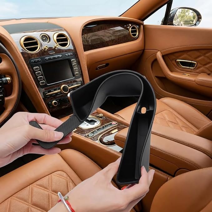 2-Pack Car Seat Gap Filler, Universal Fit Seat & Console Gap Plug, Durable Car Crevice Blocker to Stop Phones, Wallets & Small Items from Dropping (2)