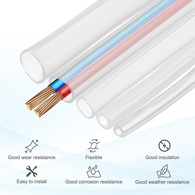 MECCANIXITY 1 m Split Silicone Cable Sleeve Tubing, ID 15mm Clear Split Silicone Tube Cord Organizer Wire Shielding Sheathing Wrap for USB Charge Power Cord Audio Video Cable