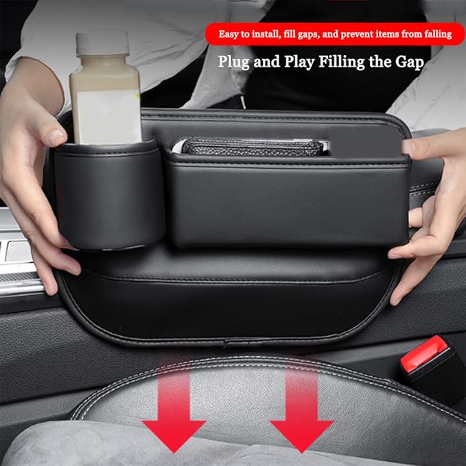 Car Seat Gap Filler for Mazda CX-70 2024 2025 2026, Console Side Storage Box Multifunctional Filler Organizer Car Accessories,Main Driver Black