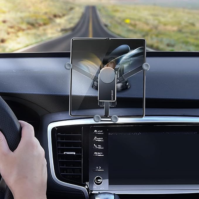Z Fold 4 Car Mount for Dashboard Windshield Window, Aluminum 2 Mode for Samsung Galaxy Z Fold 6 5 4 3 2 Accessories and iPhone 16 15 Pro Max