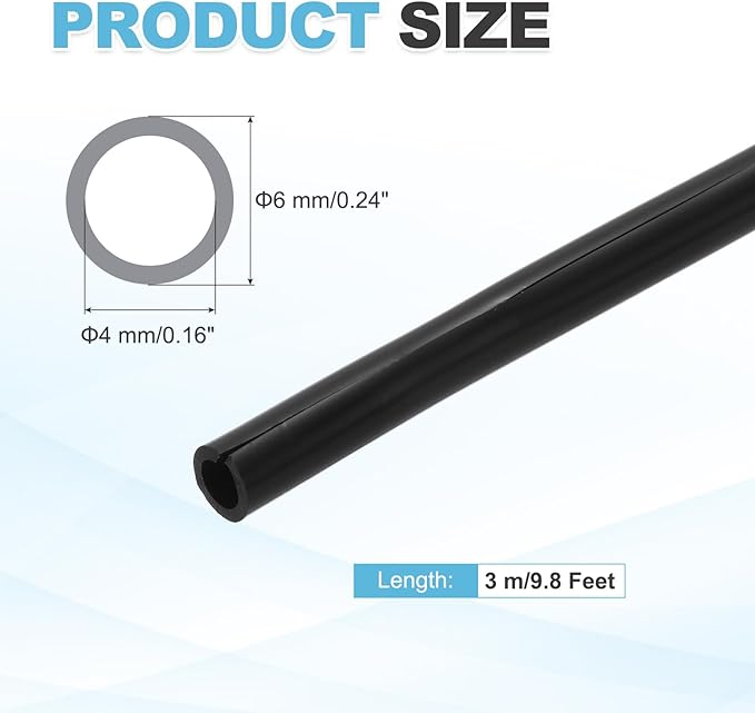 MECCANIXITY 3 m Split Silicone Cable Sleeve Tubing, ID 4mm Black Split Silicone Tube Cord Organizer Wire Shielding Sheathing Wrap for USB Charge Power Cord Audio Video Cable