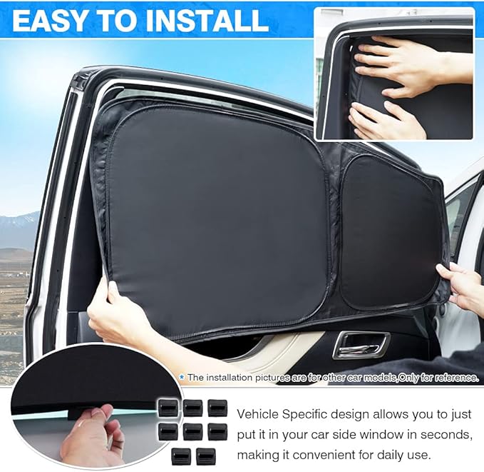 T TGBROS Windshield Sun Shade for Ford F150 2015-2020 Car Window Shades Thicken UV Block and Blackout Privacy Foldable Sunshades 5PCS Accessories Keep Cool Sun Visor Covers