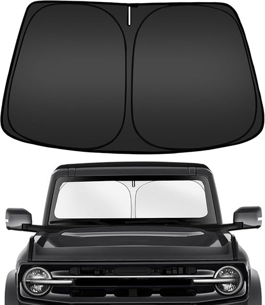 ARISMOTOR Windshield Sun Shade for Ford Bronco 2021-2025 2026, Custom Fit Foldable Front Window Sunshade Sun Visor Protector, Block UV Rays Keep Your Car Cooler