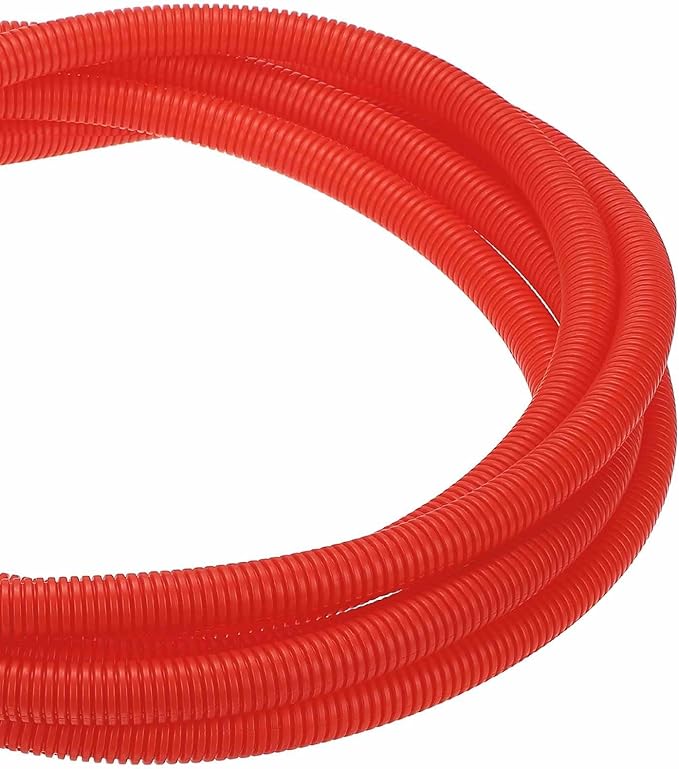 DMiotech 20ft Wire Loom Split Tubing 5/8 Inch(15.9mm) ID, Cord Protectors from Pet Flexible Conduit Cable Management for Office Home Garden, Red
