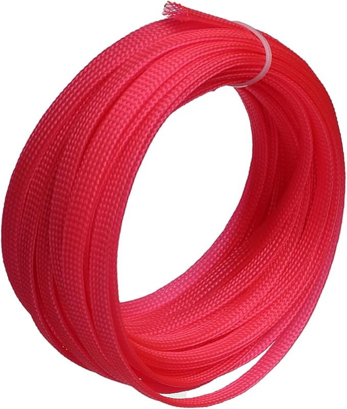 Aicosineg Cable Sleeve Braided Sleeving PET Wire Loom Tubing Cable 32.81ft-1/3inches Wrap Protector for HiFi Audio and Video Headphone Cable Protect Wires from Chewing of Pets Pink