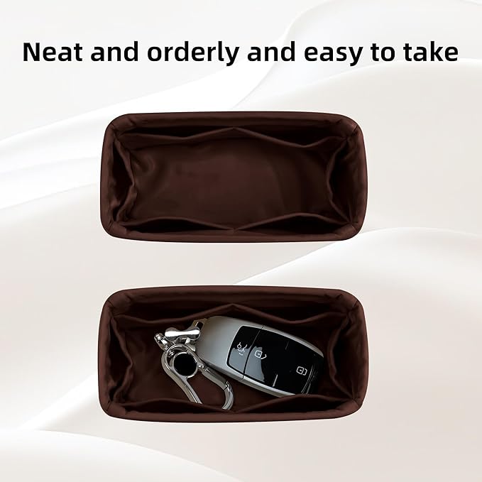 DGAZ Silk Purse Organizer Insert Fits LV Speedy 16/20/25/30/35/45 bags，Silky Smooth Bag Organizer，Luxury Handbag & Tote Shaper（Global Brown，SP16）