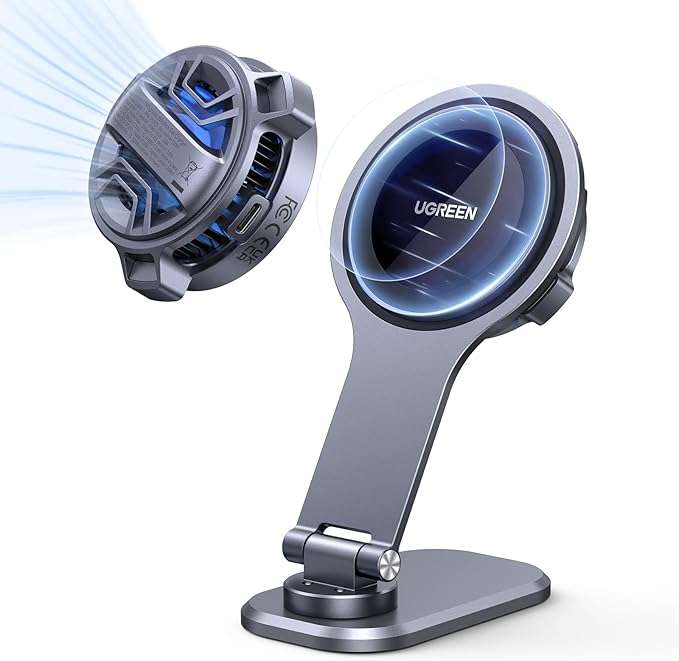 UGREEN Magnetic Wireless Car Charging Phone Mount, Phone Holder Compatible with Tesla Model 3/Y iPhone 17/17 Air/17 Pro/17 Pro Max/16/15/14/13/12 Series