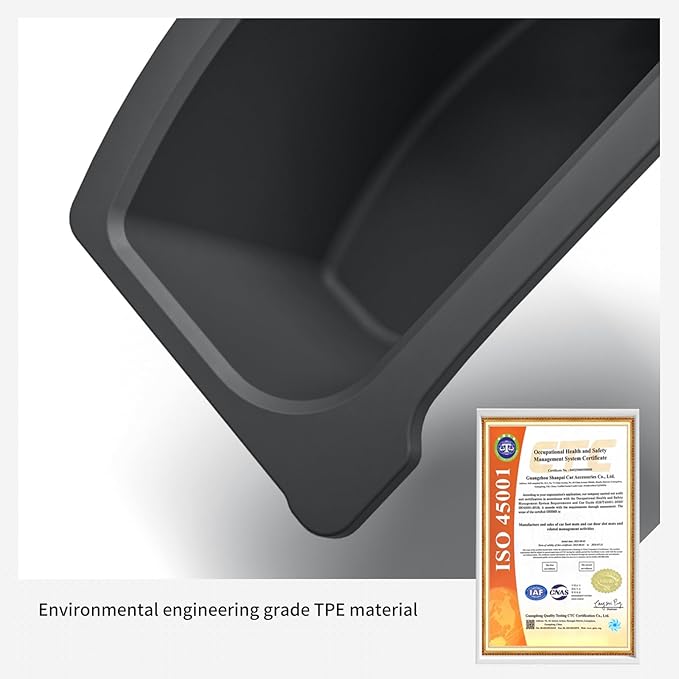 LUCKEASY Rear Center Console Floor Storage Box For Tesla Model Y Juniper 2025 2026 Storage Organizer 2nd Row Center Console Rubbish Bin Can TPE For Model Y Accessories Black