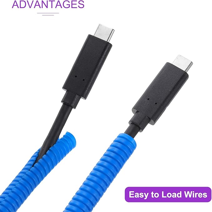 DMiotech 20ft Wire Loom Split Tubing 1/4 Inch(6.5 Mm) ID, Cord Protectors from Pet Flexible Conduit Cable Management for Office, Home, Garden, Blue