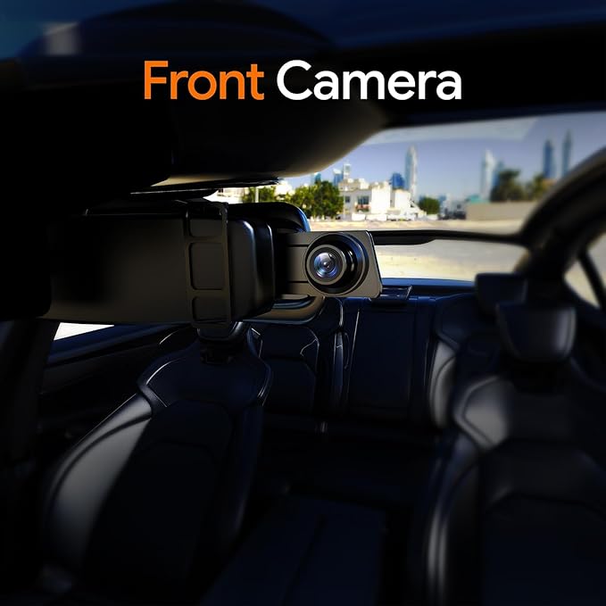 3 Channel Mirror Dash Camera for Cars, Triple Rear View Mirror with Front 4K/3K, Inside and Rear 1080P with WiFi, G-Sensor, Night Vision, Reverse Assist, Parking Monitoring (Include 64GB Card)