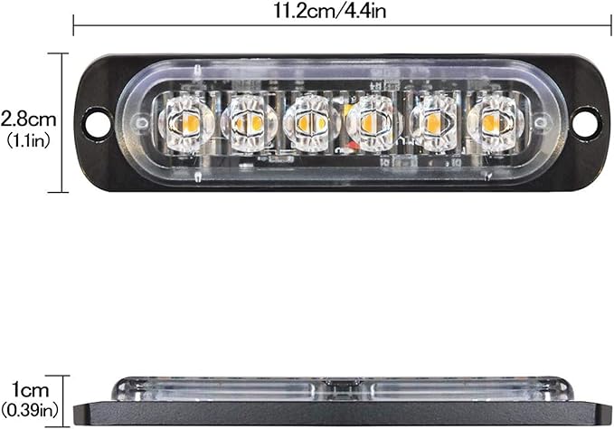 SEISSO 12-Pack 6 LED Sync Feature Amber Strobe Lights Vehicles Trucks Emergency Strobe Lights Kit 12V -24V Warning Hazard Flash Strobe Lights Bar Grill Grille Surface Mount Super Bright Waterproof