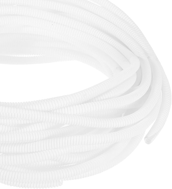 DMiotech 50ft Wire Loom Split Tubing 1/4 Inch(6.5 Mm) ID, Cord Protectors from Pet Flexible Conduit Cable Management for Office, Home, Garden, White