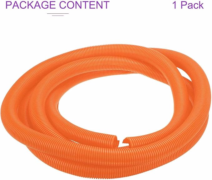 DMiotech 20ft Wire Loom Split Tubing 1 1/2 Inch(38.1mm) ID, Cord Protectors from Pet Flexible Conduit Cable Management for Office Home Garden, Orange