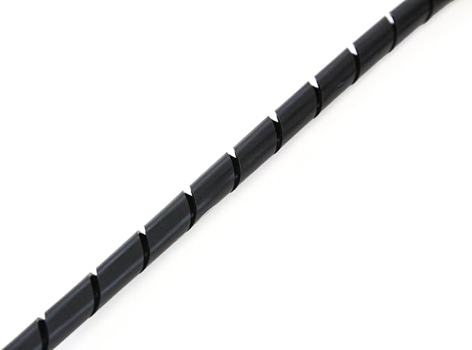 33FT PE 3/8 Inches (10 mm) Black Polyethylene Spiral Cable Wire Wrap Hydraulic Hose Wrap Tube Cable Management Protector Sleeve PC Manage Cable for Car Computer Cable Wire Holder Organizer PC and TV