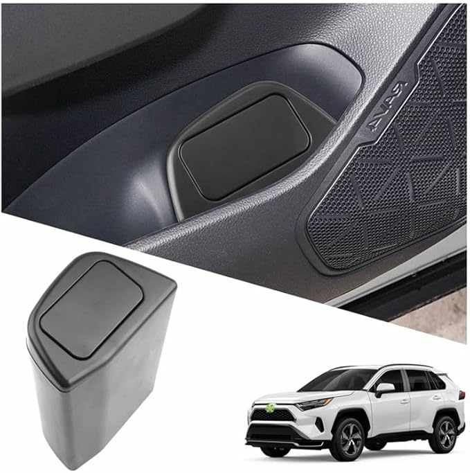 Ruiya 2019-2024 2025 RAV4 Trash Can for Toyota RAV4 XA50 Accessories Portable Mini Car Trash Bin with Lid for Storage and Organizer Car Door Garbage Can Compatible with 2019-2025 Toyota RAV4
