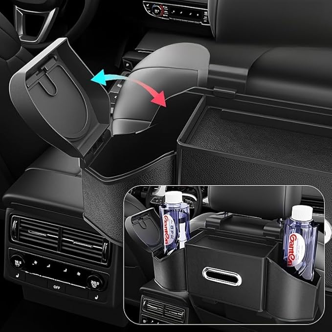 Car multifunctional storage box Auto Back Seat Organizer with Drink Cup Holder - Tissue Box and Storage Box Hook - Multi-Functional Storage - Great for Kids and Travel