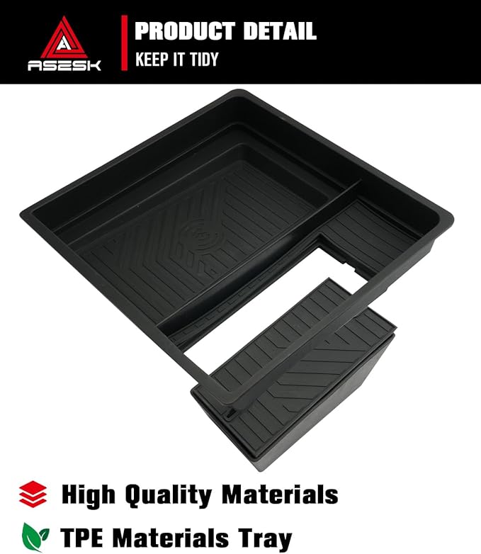 for 2024~2026 GMC Acadia (Elevation/AT4) - Only Compatible with Console Without Cover 2Pcs Center Console Organizer Tray ABS Materials& TPE Wirless Mats Storage Box