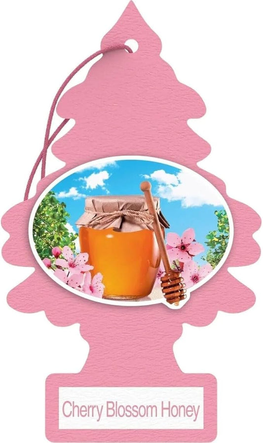 LITTLE TREES Car Air Freshener | Hanging Paper Tree for Home or Car | Cherry Blossom Honey | 6 Pack