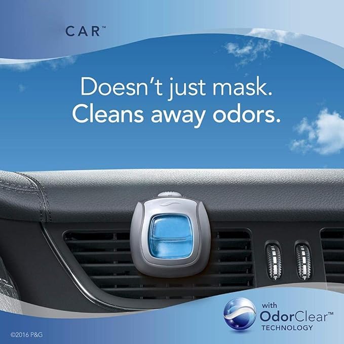 Febreze Car Air Fresheners, 2 Linen & Sky and 2 Hawaiian Aloha Scents, Odor Eliminator for Strong Odors (4 Count)