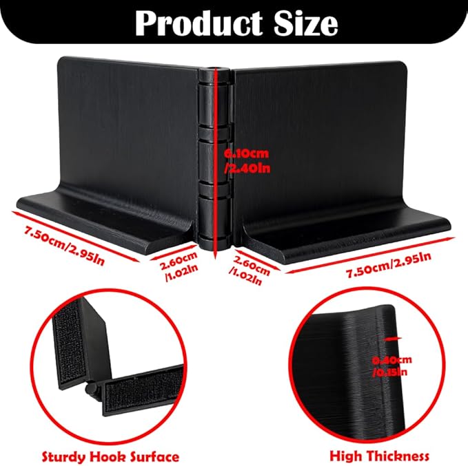 Cargo Organizer Blocks for Car Trunk, Adjustable Hinged L-Shaped Storage Stabilizer, Heavy Duty Trunk Cargo Holders with High-Adhesion Hook & Loop Base for Groceries, Gear & Fragile Items