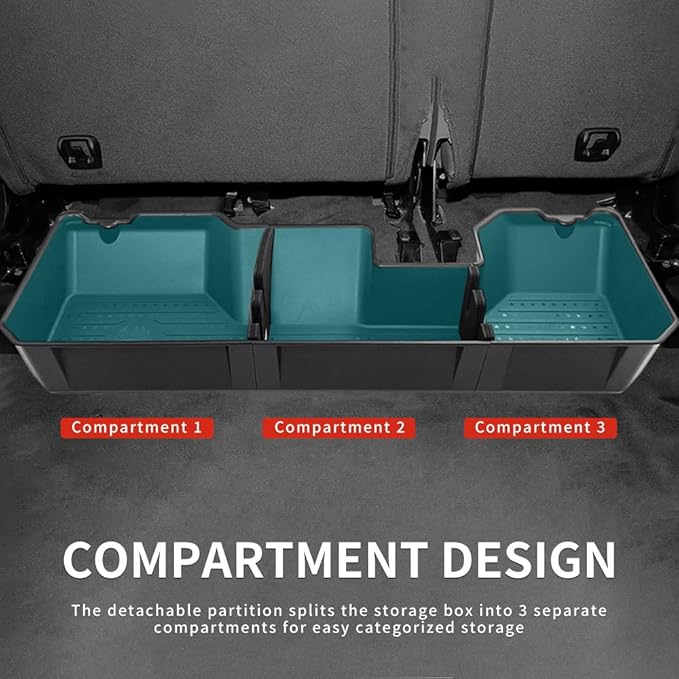Rear Underseat Storage Compatible with 2019-2025 RAM 1500 Pickup ABS Under Seat Organizer Bin (ABS - Black, 2019+ RAM 1500)
