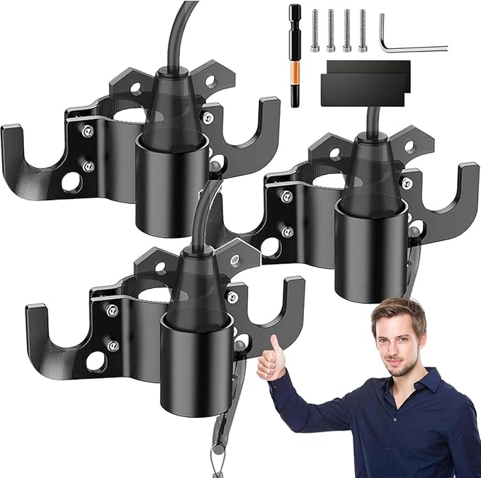 Aluminum Rv Towing Chain Organizer & 7-Way Plug Holder, Heavy Duty Anti-Rust Trailer Chain and Plug Holder for Tongue Jack, Cable Wire Harness Holder for Rv Camper Towing (3pc)