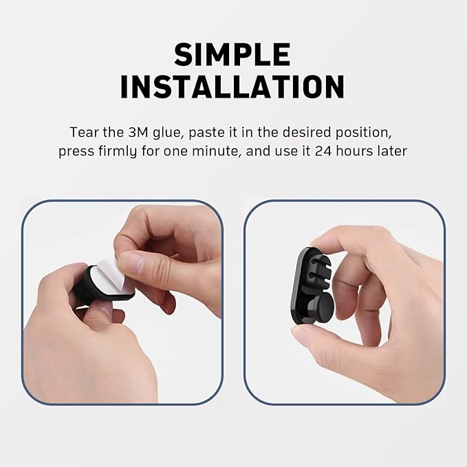 Car Dashboard Hook Holder for Key, Charging Cable, Data Cable,Earphone Cable,Bag and Mask, Phone Cord Organizer Stick on Dashboard,Hanging Hooks, Holder, Organizer, Winder for Car,Door and Wall(2PCS)