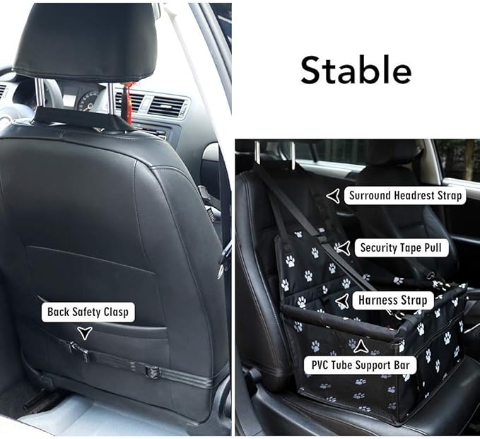 Myuilor Pet Dog Car Booster Seat Carrier,Portable Foldable Carrier with Seat Belt for Dog Cat up to 30lbs …
