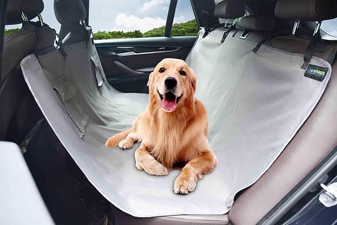 Dog Car Seat Cover, Waterproof Dog Hammock for Car, Scratchproof Travel Car Bed Back Seat Cover for Pets, with Storage Pocket for Car SUV Truck (Grey-2)