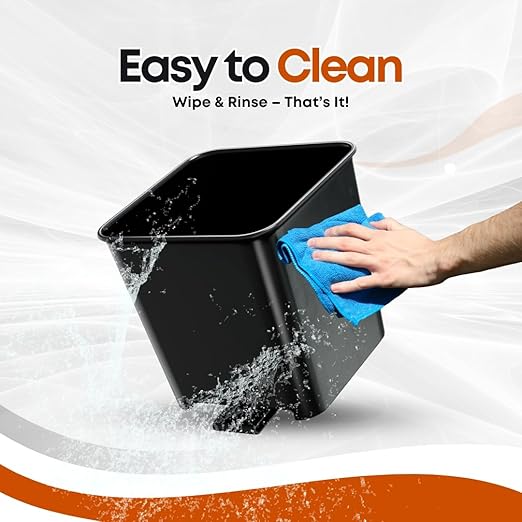 Car Trash Can Waterproof Vehicle Garbage Bin, Leakproof Anti Slip Floor Mat Clip Trash Bag Holder for Car, Truck, SUV, Van Portable Auto Trash Container with Stability Clips (Black with Cover, Small)
