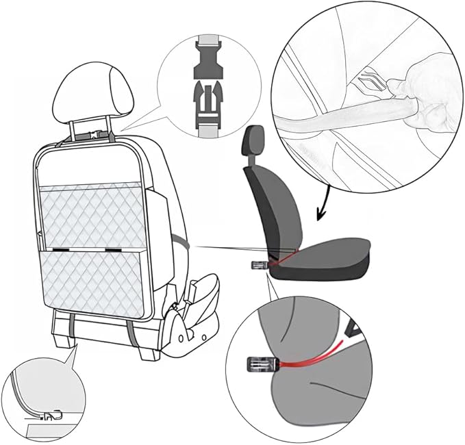 TAIKOO Seat Back Protector,Preventing the Impact of Children Stepping on the Seat Backrest,Beautiful appearance and easy to clean,black (Blue-2 pcs)
