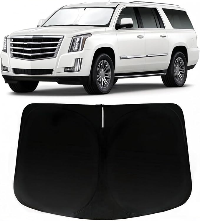 Windshield Sun Shade for Cadillac Escalade 2021-2026, Car Front Window Sunshade with 240T Sun Visor Protector Blocks UV Rays Heat Sun Shield Accessories