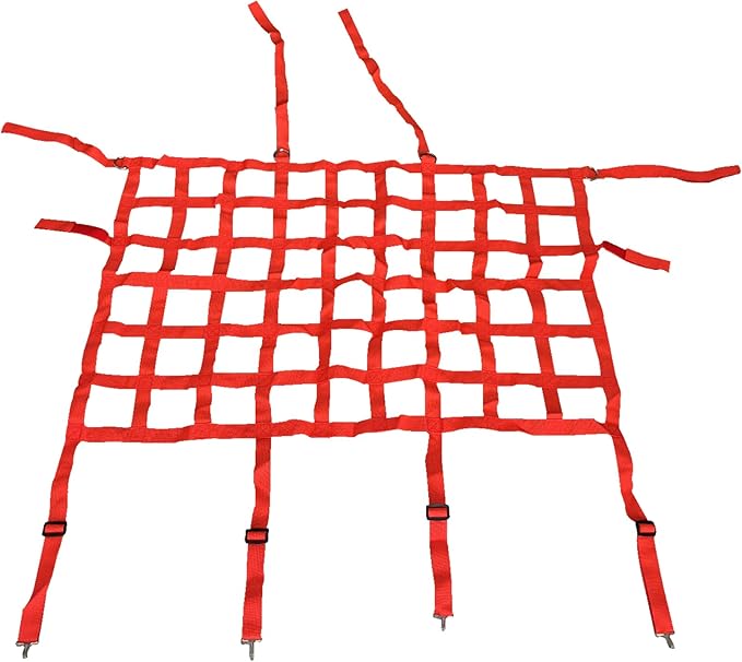 Car Front Rear Partition Barrier Net Replacement for Wrangler JK JL Unlimited 2007-2023 Gladiator JT Truck 2 Door 4 Door Pet Safe Drive (Red)