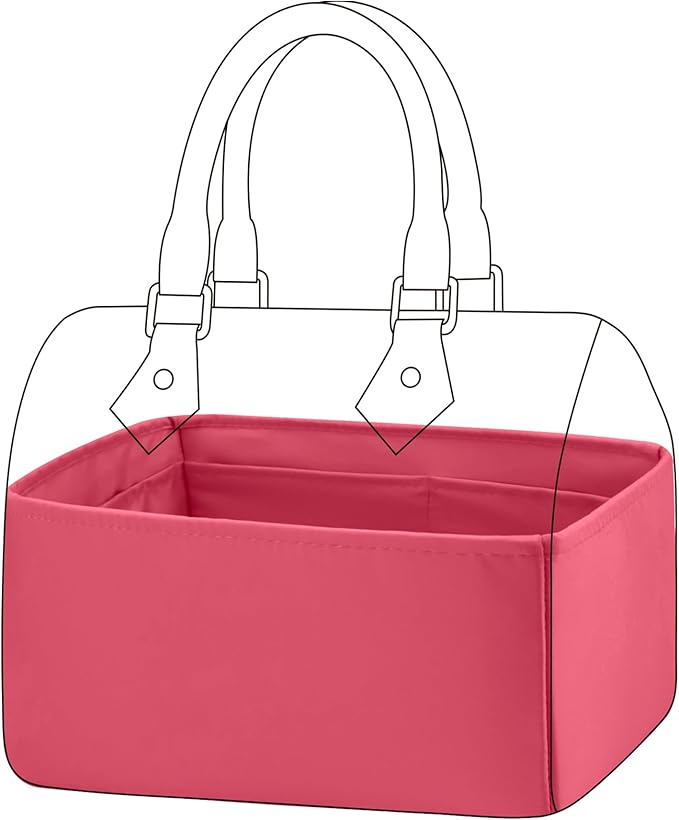 DGAZ Silk Purse Organizer Insert Fits LV Speedy 16/20/25/30/35/40/45 bags，Silky Smooth Bag Organizer，Luxury Handbag & Tote Shaper(Rose lipstick,SP25)