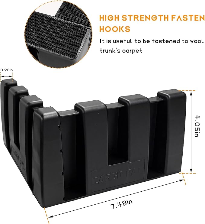 4PCS Multipurpose Cargo Organizer Blocks, Plastic Cargo Storage Organizer Blocks for Wool Carpet Trunk, Grocery Trunk Divider Cargo Containment System for Car SUV Van Trunk