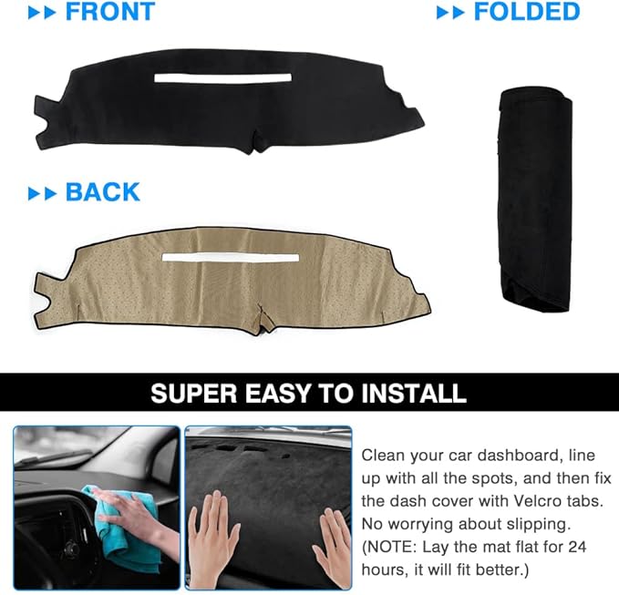Autorder Dashboard Cover Mat for 1997-2000 Chevy Chevrolet Silverado/GMC Sierra C1500 C2500 C3500 K1500 K2500 K3500, 1997-1999 GMC Yukon/Chevy Tahoe Accessories Dash Cover Flannel Dash Mat Protector