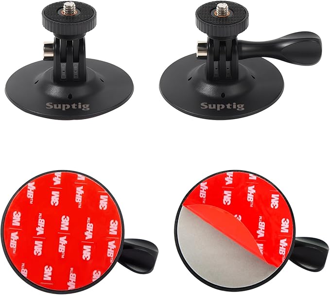 Suptig Helmet Mount Flexible Adhesive Sticky Compatible for Gopro Hero 13 12 11 10 9 8 7 6 5 4 3, DJI osmo, Insta 360, Akaso to Helmet, Car, Dashboard, Motorcycle(4 Pack)