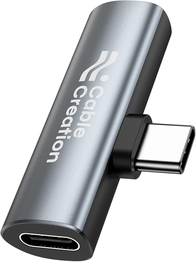 CableCreation USB C Splitter Adapter, Type C Aux Cord Adapter with PD 60W Fast Charging Compatible with New iPad Pro, MacBook, iPhone 16 15, Galaxy S9/S10/S20/S21 Ultra/S22/S23/S24, Pixel 9/8/7/6+