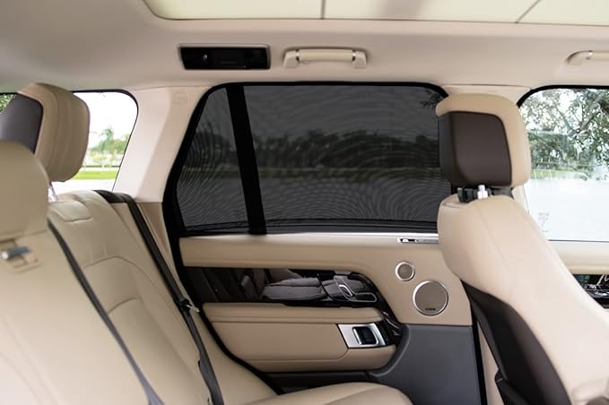 Autopect Side Window Sunshade Sock Screen-Shade (Pack of 2) – Block Sun Rays to Keep Car Interior Cool and Comfortable – Elasticized Universal Fit Mesh Sun Shade for Car, Truck, SUV, Van