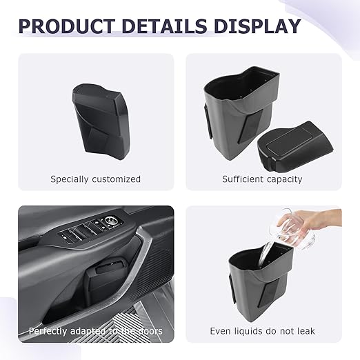 LUWU Car Trash Can Compatible With Toyota Prius/Prius Prime 2023-2025 - Interior Accessory With Lid, Portable Mini Dustbin, Leak-Proof Garbage Bin (Left)